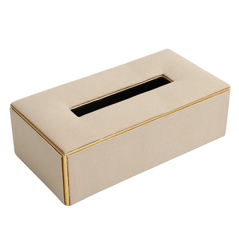 Buy Meho Leather Tissue Box - Beige Tissue Holder from Vaaree