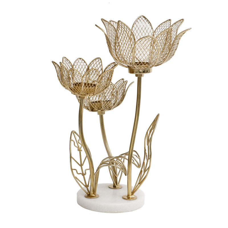 Buy Lotus Cluster Tealight Candle Holder Candle Holders from Vaaree