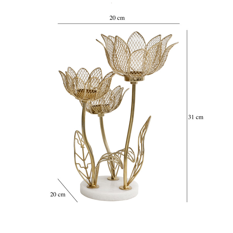 Buy Lotus Cluster Tealight Candle Holder Candle Holders from Vaaree