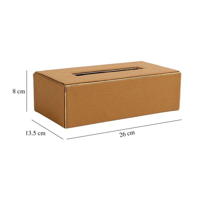 Buy Meho Leather Tissue Box - Brown Tissue Holder from Vaaree