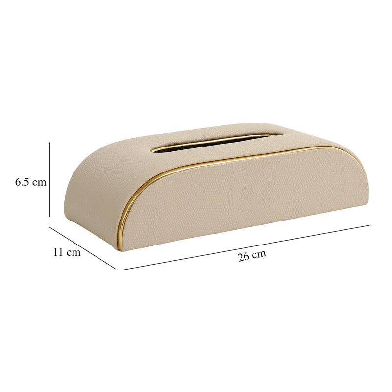 Buy Relca Leather Tissue Box - Ivory Tissue Holder from Vaaree