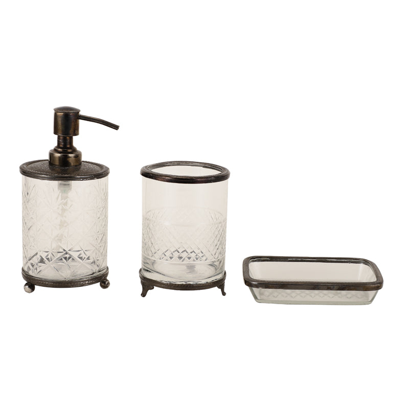 Buy Ervo Crystal Bathroom Set - Black Accessories & Sets from Vaaree