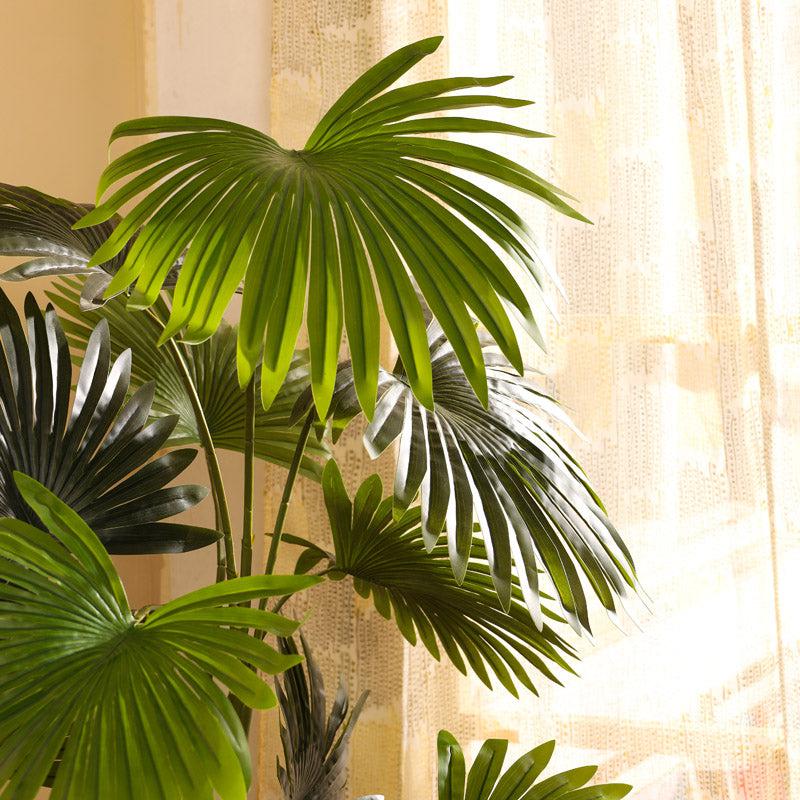 Buy Faux Realistic Fan Palm With Pot - 5.2 Feet Artificial Plants from Vaaree