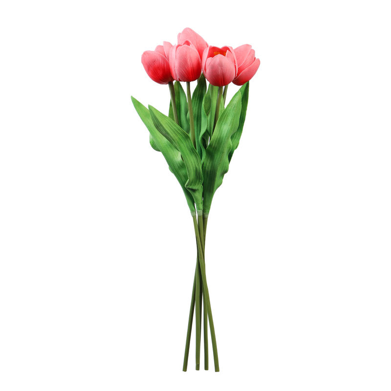 Buy Faux Realistic Tulip Flower Stick (Pink) - Set Of Five Artificial Flowers from Vaaree