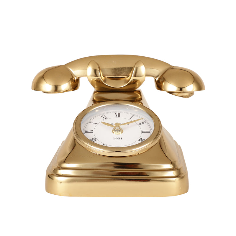 Buy Antique Telephone Table Clock - Gold Table Clock from Vaaree