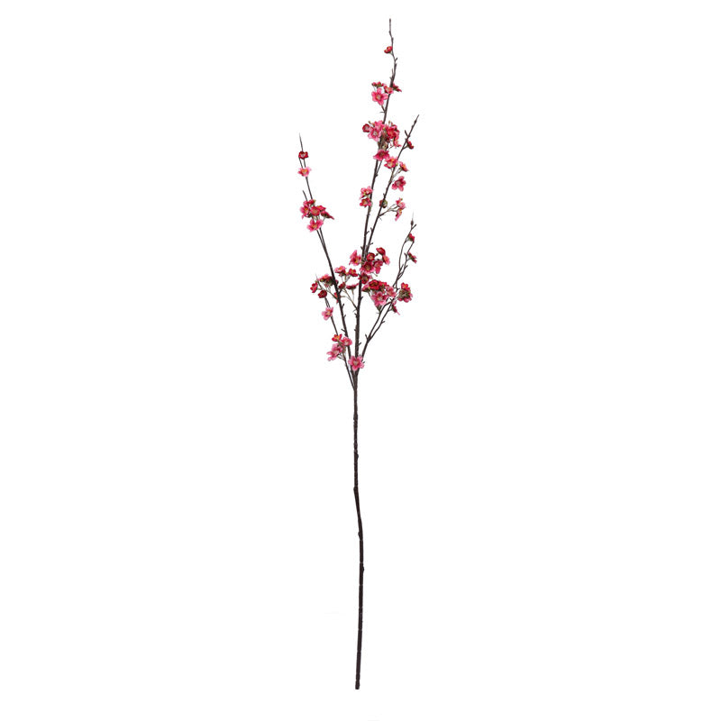 Buy Faux Realistic Cherry Blossom Stick - Dark Pink Artificial Flowers from Vaaree