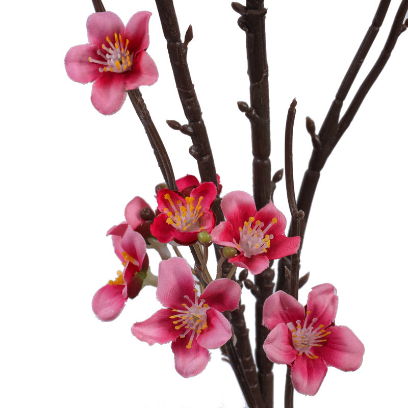 Buy Faux Realistic Cherry Blossom Stick - Dark Pink Artificial Flowers from Vaaree