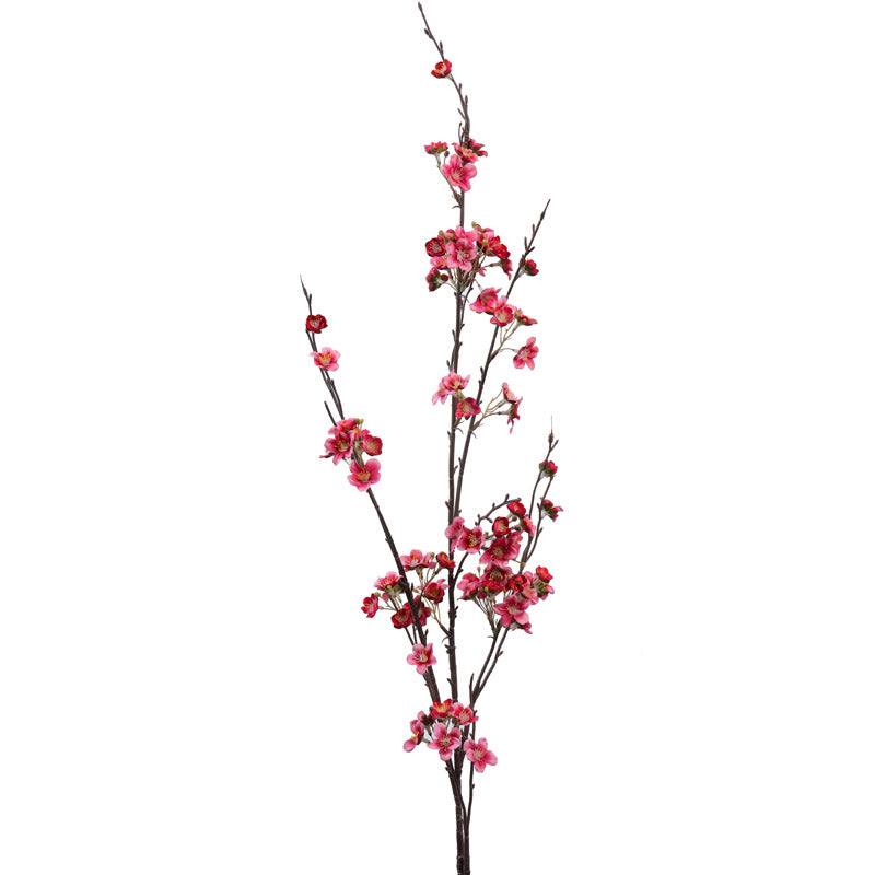 Buy Faux Realistic Cherry Blossom Stick - Dark Pink Artificial Flowers from Vaaree