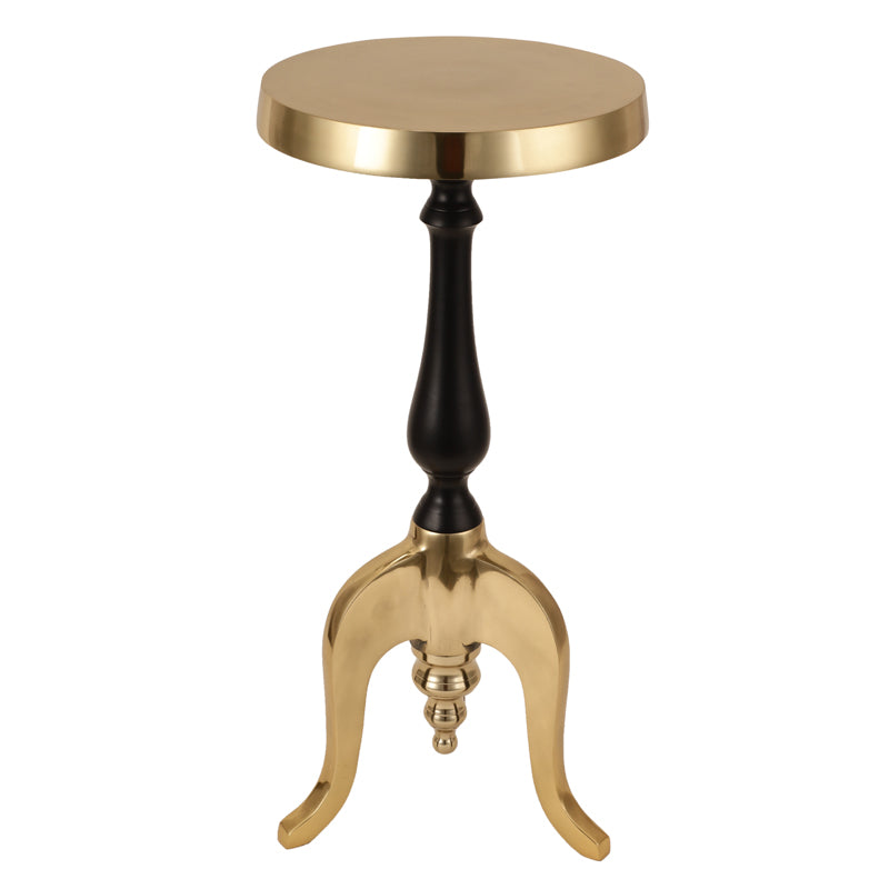 Buy Misova Antique Accent Table - Black & Gold Side & Bedside Tables from Vaaree