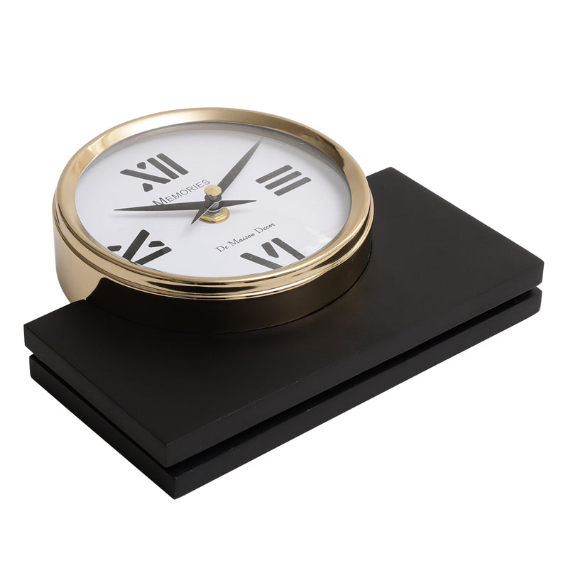 Buy Rivara Table Clock - Black Table Clock from Vaaree