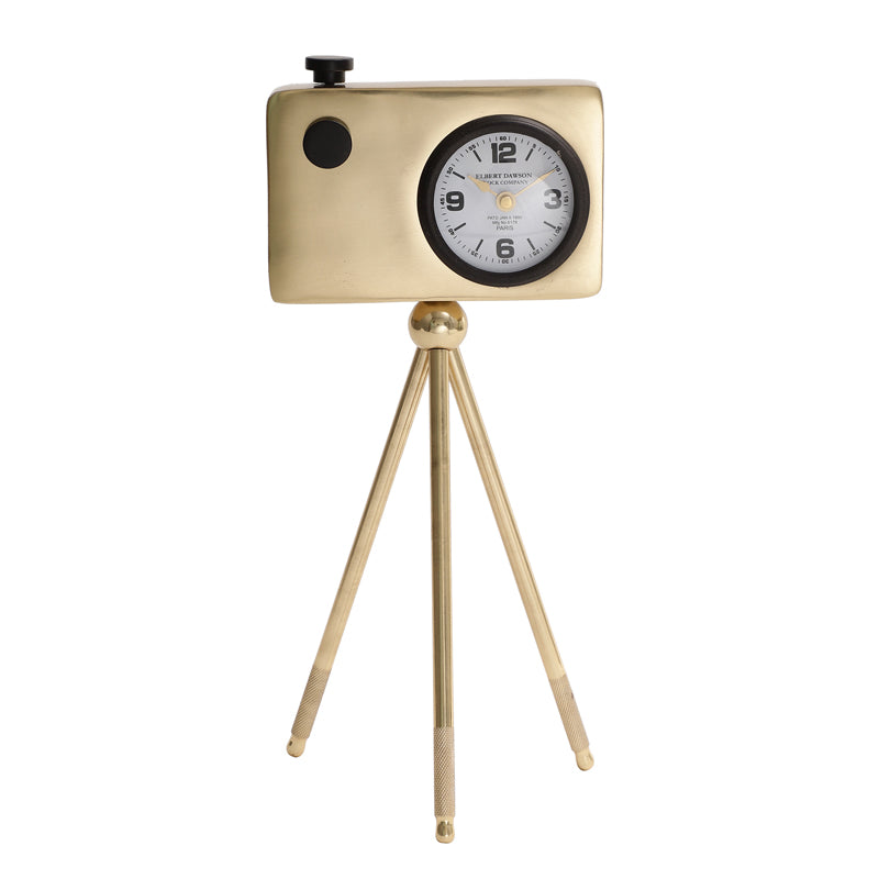 Buy Filmo Cam Table Clock - Gold Table Clock from Vaaree