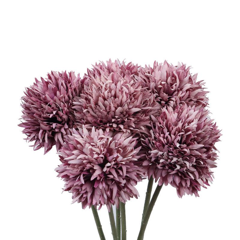 Buy Faux Realistic Chrysanthemum Flower Stick (Purple) - Set Of Six Artificial Flowers from Vaaree