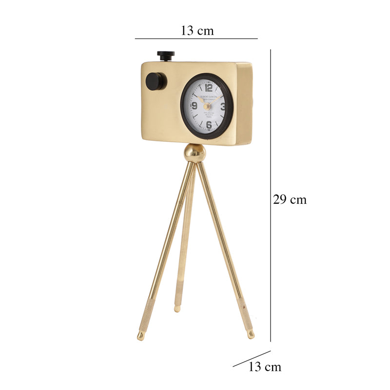 Buy Filmo Cam Table Clock - Gold Table Clock from Vaaree