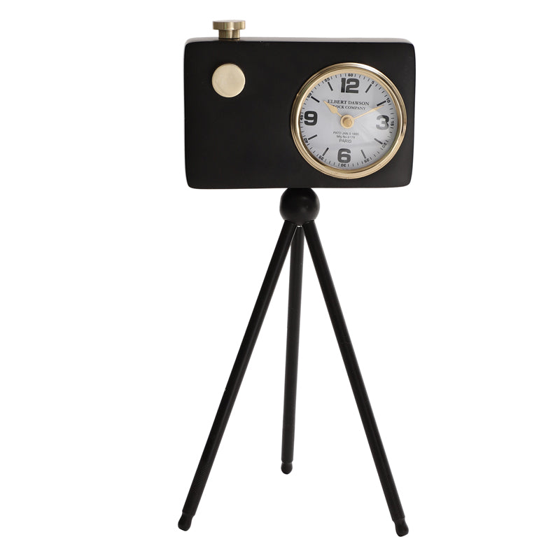 Buy Filmo Cam Table Clock - Black Table Clock from Vaaree