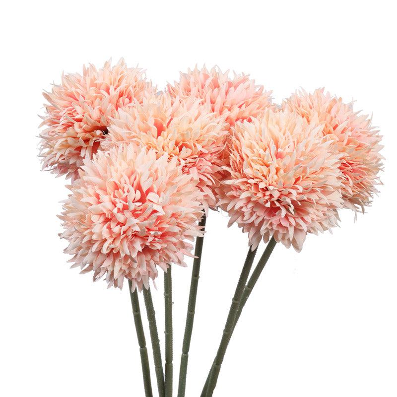 Buy Faux Realistic Chrysanthemum Flower Stick (Peach) - Set Of Six Artificial Flowers from Vaaree