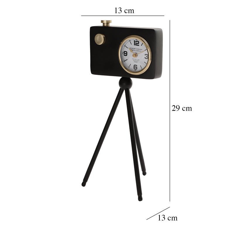 Buy Filmo Cam Table Clock - Black Table Clock from Vaaree