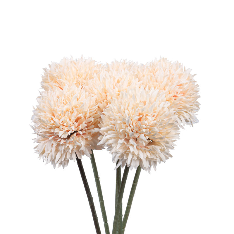 Buy Faux Realistic Chrysanthemum Flower Stick (Cream) - Set Of Six Artificial Flowers from Vaaree