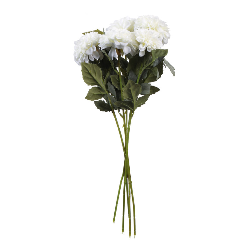 Buy Faux Realistic Chrysanthemum Flower Stick (White) - Set Of Five Artificial Flowers from Vaaree