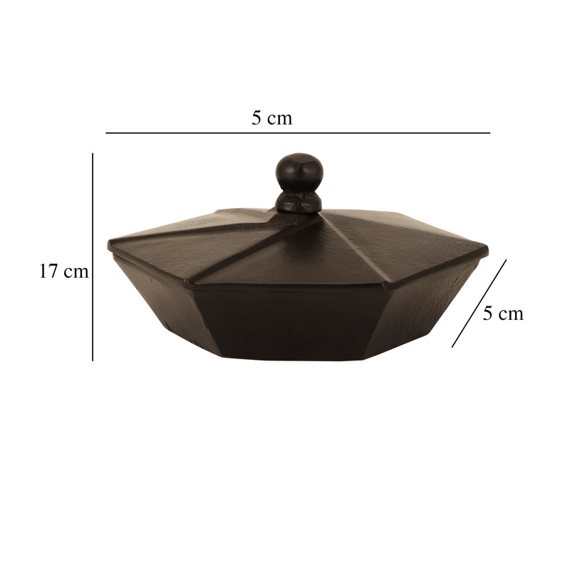 Buy Nyra Accent Bowl With Lid - Black Accent Bowls & Trays from Vaaree