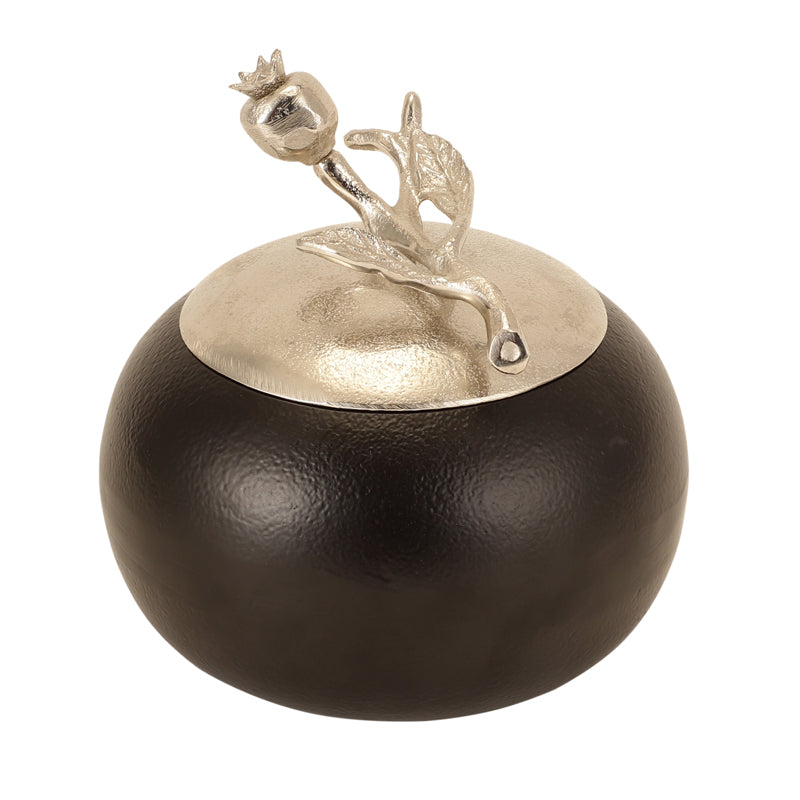 Container - Pomegranate Nest Storage Jar - Black & Silver