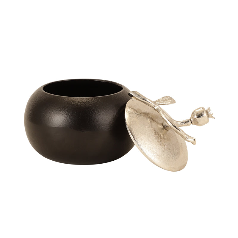 Container - Pomegranate Nest Storage Jar - Black & Silver