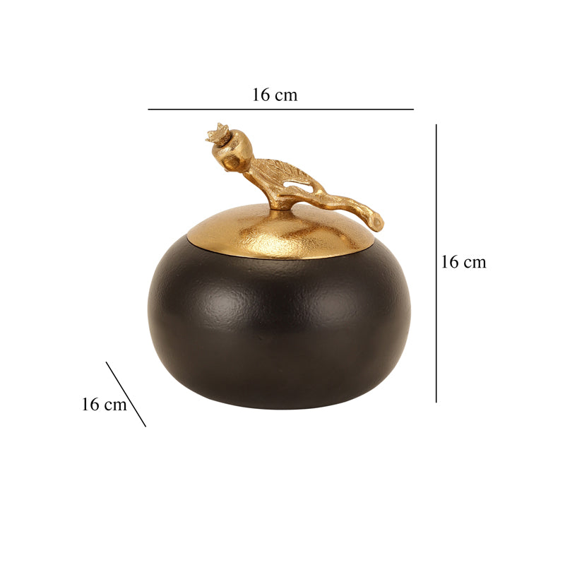 Container - Pomegranate Nest Storage Jar - Black & Gold