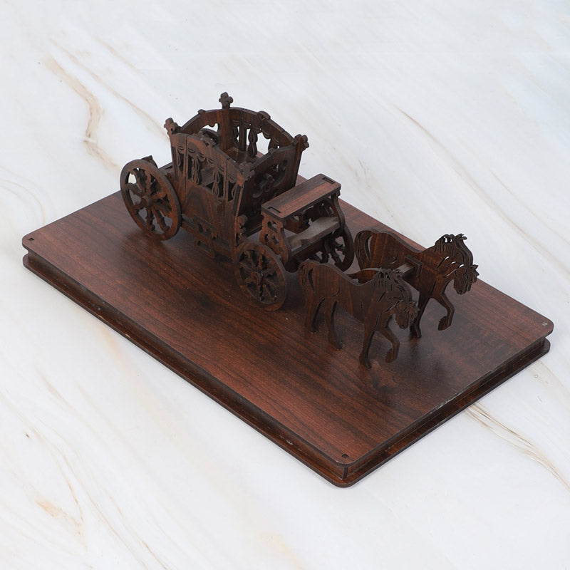 Buy Regal Chariot Showpiece - Dark Brown Showpieces from Vaaree