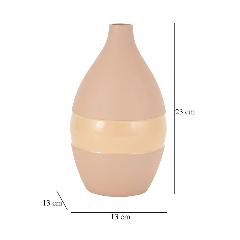 Buy Yato Enamel Vase (Beige) - Small Vase from Vaaree