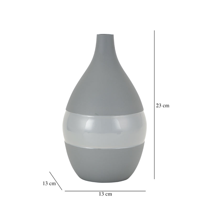 Buy Yato Enamel Vase (Grey) - Small Vase from Vaaree