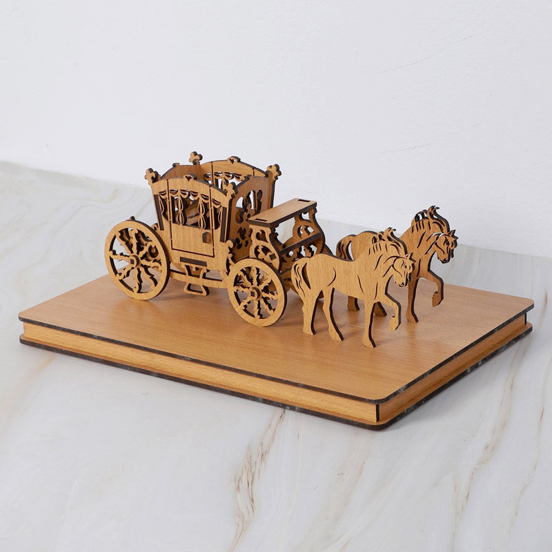 Buy Regal Chariot Showpiece - Light Brown Showpieces from Vaaree