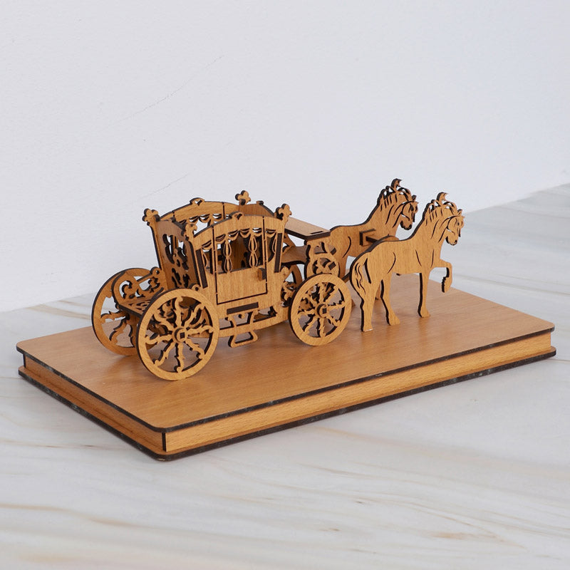 Buy Regal Chariot Showpiece - Light Brown Showpieces from Vaaree