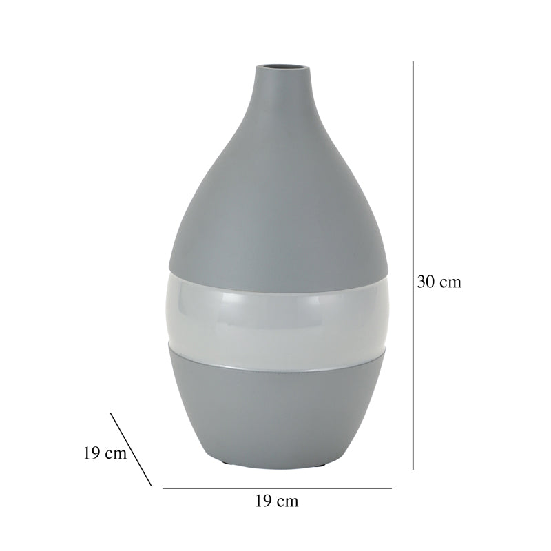 Buy Yato Enamel Vase (Grey) - Large Vase from Vaaree