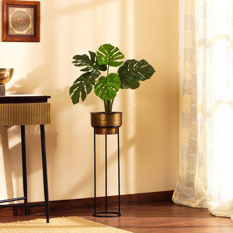 Buy Faux Realistic Monstera Plant in Black Pot Artificial Plants from Vaaree