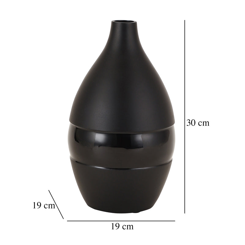 Buy Yato Enamel Vase (Black) - Large Vase from Vaaree