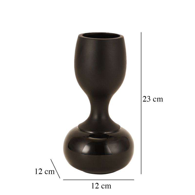 Buy Blaise Enamel Vase - Black Vase from Vaaree