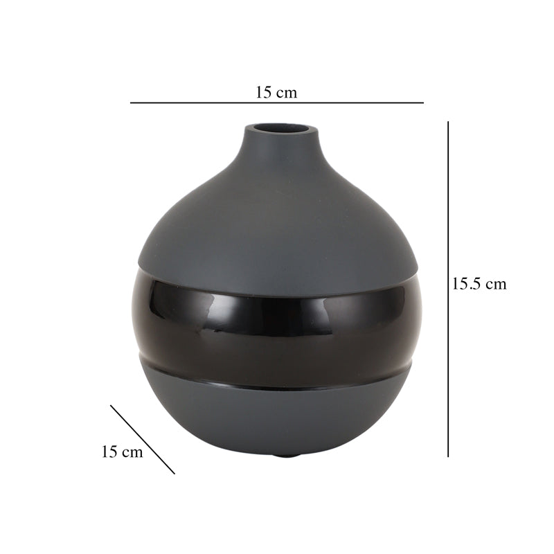 Buy Daino Enamel Vase - Graphite Vase from Vaaree