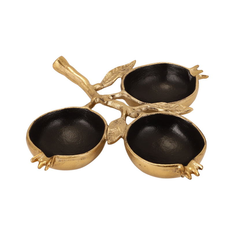 Buy Pomegranate Shine Platter - Black & Gold Platter from Vaaree