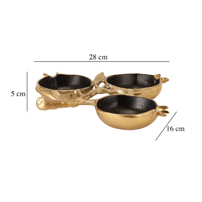 Buy Pomegranate Shine Platter - Black & Gold Platter from Vaaree