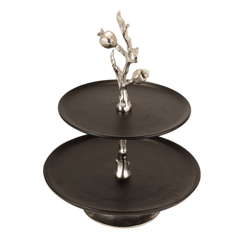 Buy Pomegranate Elegance Cake Stand - Silver Cake Stand from Vaaree