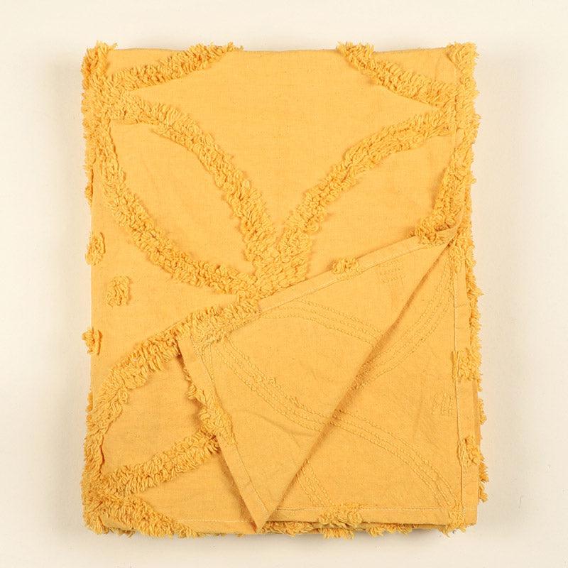 Buy Marigo Cotton Throw - Yellow Throws from Vaaree