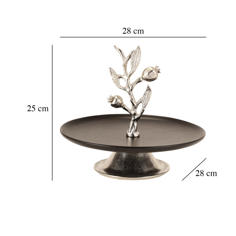 Cake Stand - Pomegranate Delica Cake Stand - Black & Silver