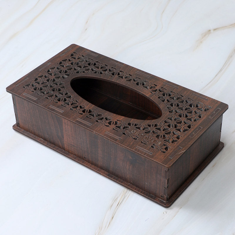 Buy Galenta Tissue Box - Dark Brown Tissue Holder from Vaaree