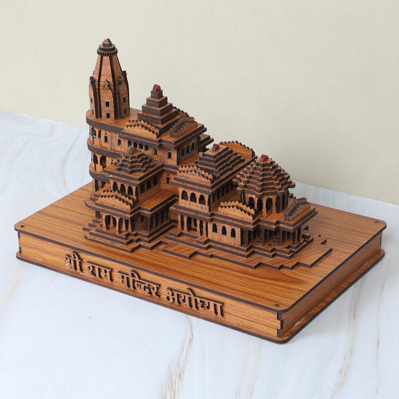 Buy Divine Teal Wood Ram Mandir Showpiece Showpieces from Vaaree