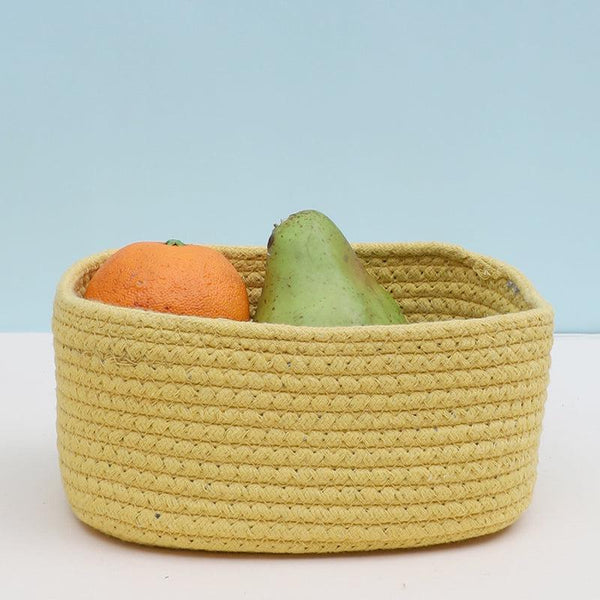 Buy Malta Yellow Storage Basket Storage Basket from Vaaree