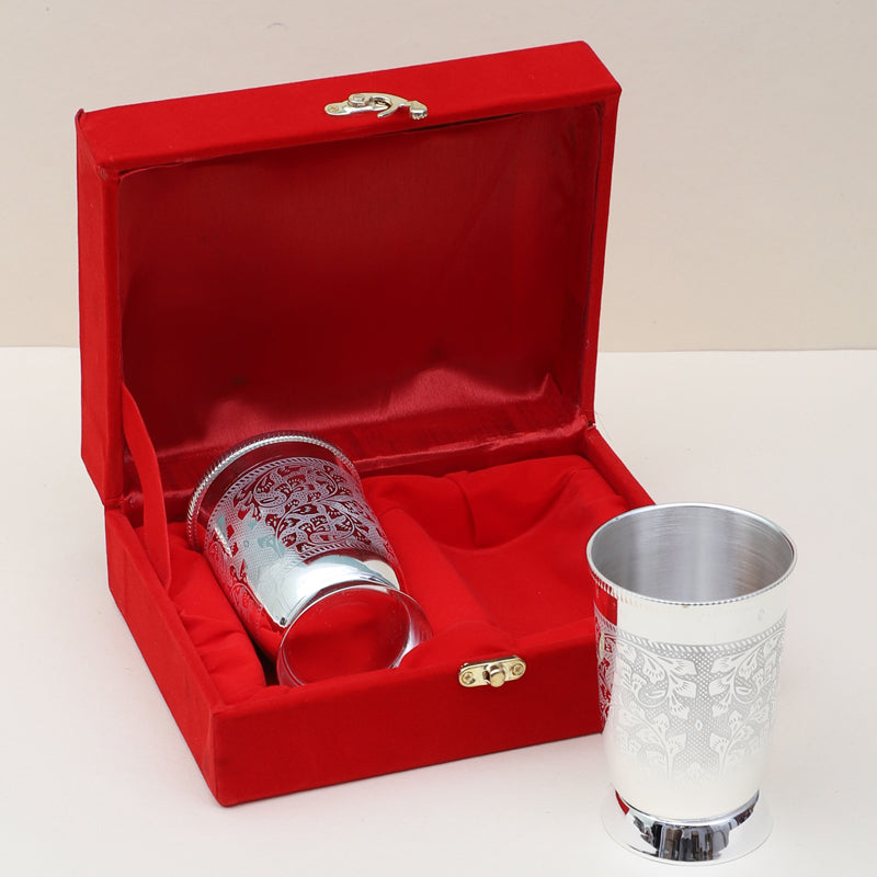 Tumbler - Gulshan Silver Tumbler (300 ML) - Set Of Two