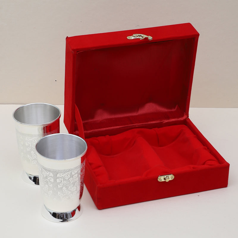 Tumbler - Gulshan Silver Tumbler (300 ML) - Set Of Two