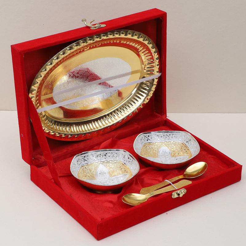 Buy Arushi Bowl With Spoon & Tray (100 ML) - Set Of Five Bowl from Vaaree