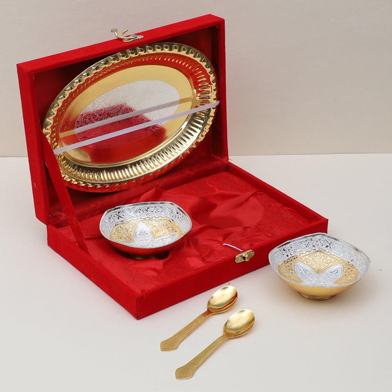 Buy Arushi Bowl With Spoon & Tray (100 ML) - Set Of Five Bowl from Vaaree