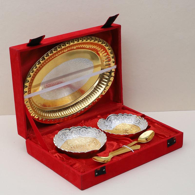 Buy Akshaya Bowl With Spoon & Tray (100 ML) - Set Of Five Bowl from Vaaree