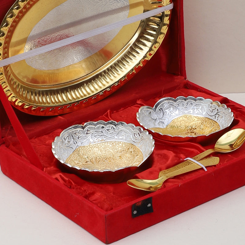 Bowl - Akshaya Bowl With Spoon & Tray (100 ML) - Set Of Five